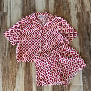 Red and White Geometric summer Set